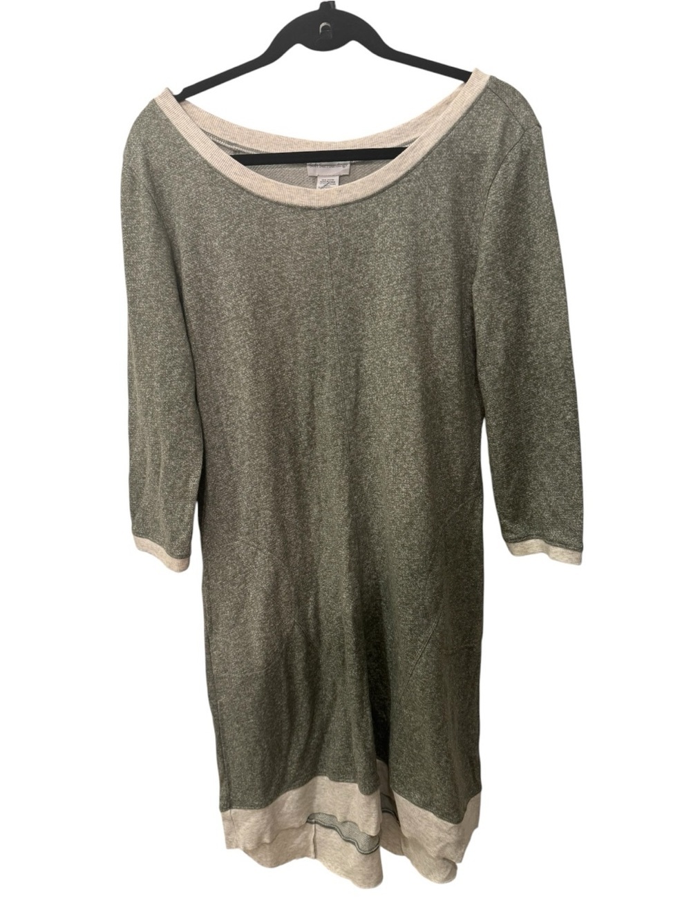 Soft Surroundings "Corryn" Heather Green Sweatshirt Dress womens size S
